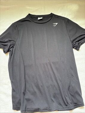 Gymshark Black Short Sleeve Athletic Tee with Small Logo